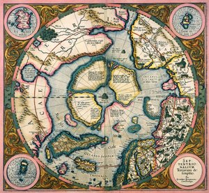 descrição mundo do Norte Mapa da América do Norte 1595